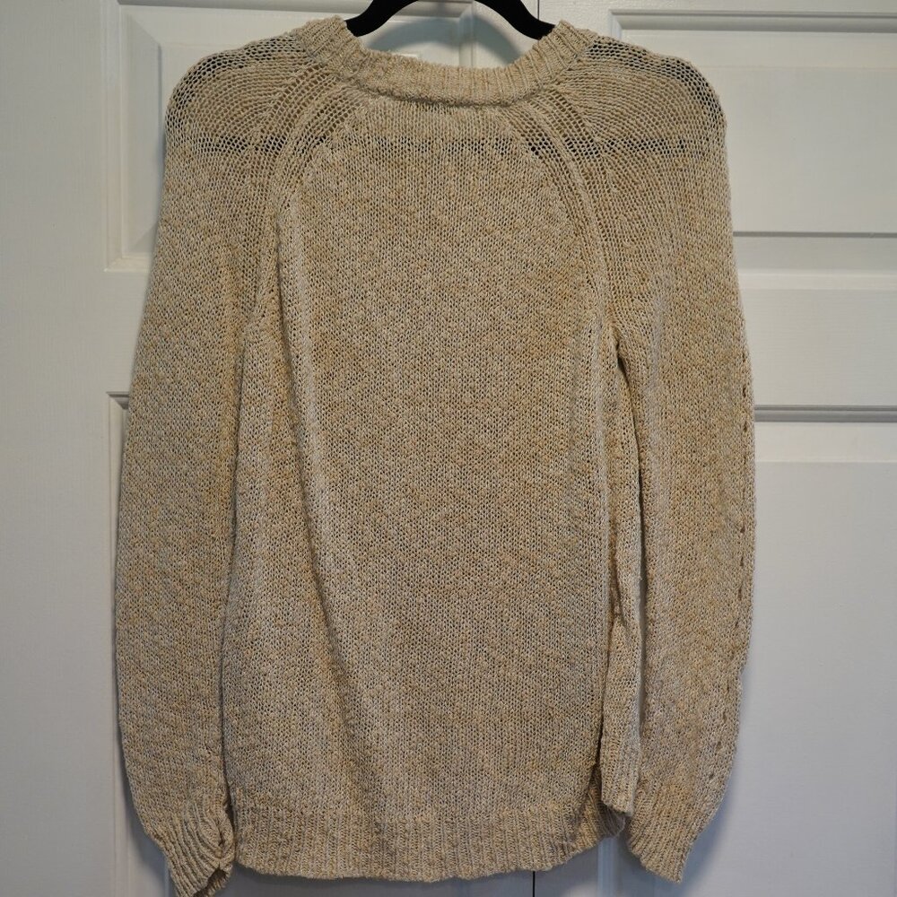 White + Warren Size S Knit Sweater Cream/Tan - Picture 9 of 9